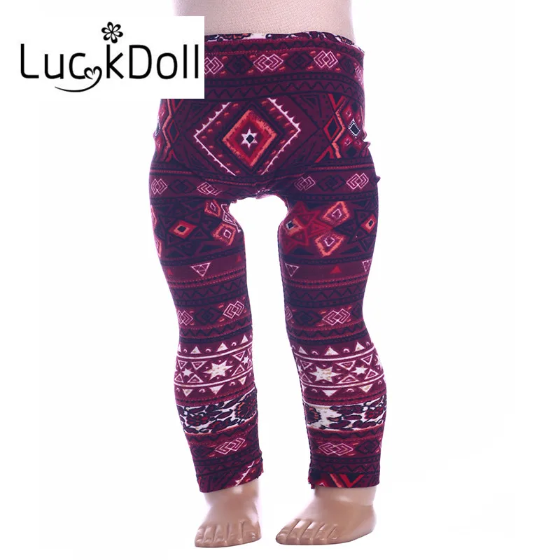 Luckdoll красивые штаны и леггинсы подходят 18 дюймов американский и 43 см детская кукла одежда аксессуары, игрушки для девочек, поколение, подарок на день рождения - Цвет: n640