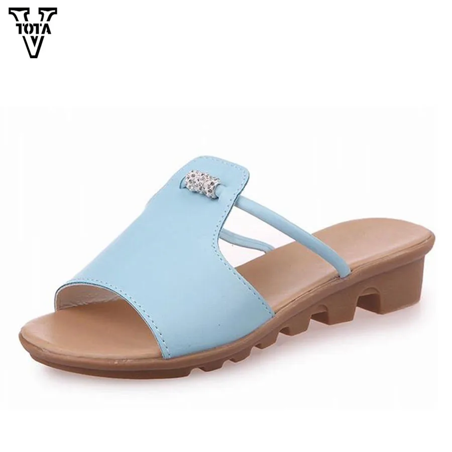 

VTOTA Outside Women Holes Slipper Woman Platform Wedges Female Slides Beach Flip Flops Low Heel Summer Shoes Lady YC