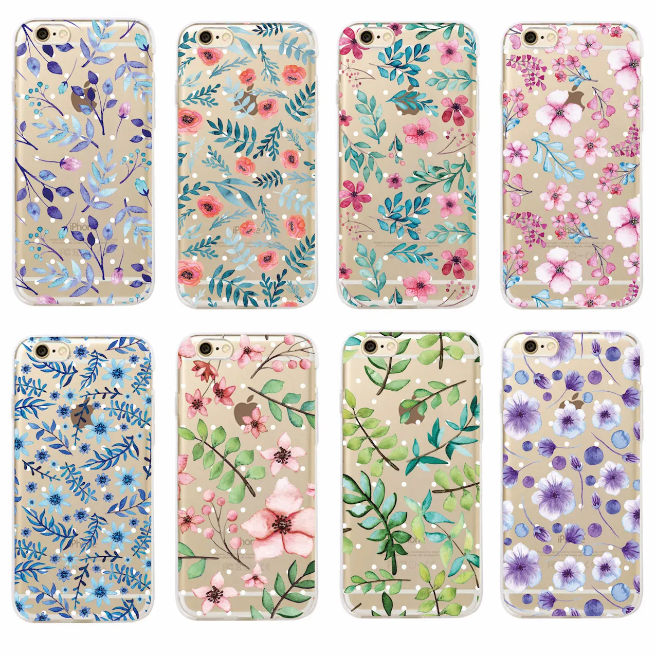 

For iPhone 11 Pro 7 7Plus 6 6S XS Max 5 5S 8 8Plus X Fashion Vintage Floral Plant Leaves Flower Dots Soft Phone Case Fundas