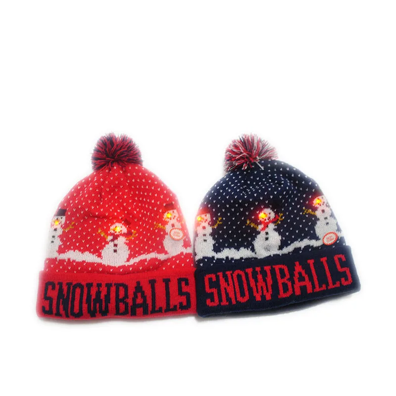 Warm Christmas LED Light Baby Hat for Kids Girls Boys Christmas Beanie Caps Infant Toddler