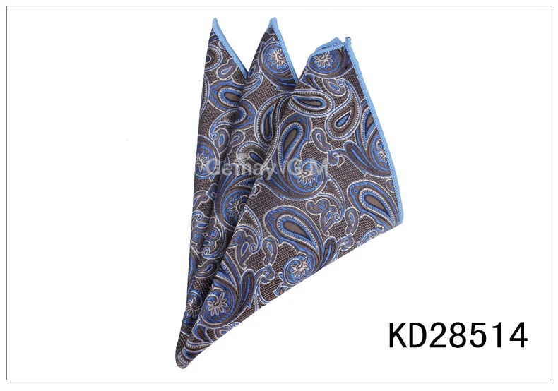 KD28514 Мужские карманные квадратные костюмы, носовые платки для мужчин с цветочным рисунком, мужские носовые платки, повседневный костюм, квадратные носовые платки, полотенца для мужчин, вечерние, 25 см x 25 см - Цвет: KD28514