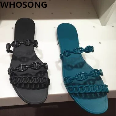 

2019 new Bright golden women simple rural slippers casual flip flop slippers female home slip puzzle slippers