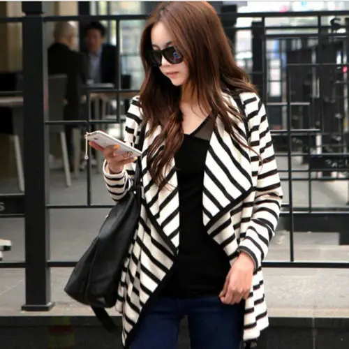 

New 2014 Autumn Winter Striped Jackets Women All-Match Chiffon Short Jacket Slim Long-Sleeve Vintage Printed Coat Jackets