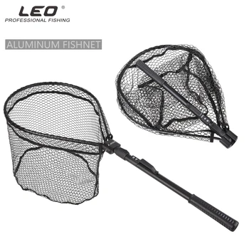 

LEO 81cm Folding Fishing Net Retractable Telescoping Aluminum Alloy Pole Super Large Foldable Landing Pesca Tuck Fishing Nets