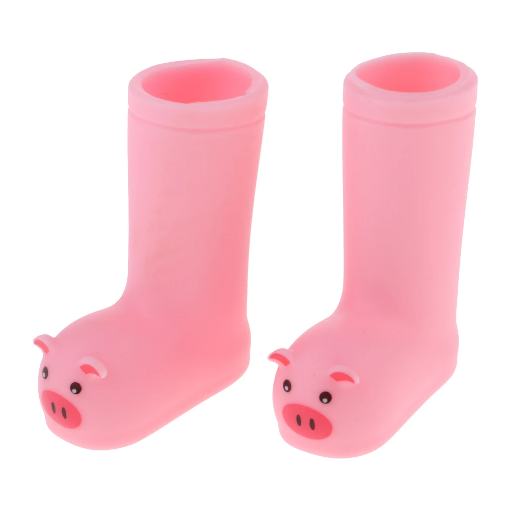 Plastic Boots Shoes For 1/6 Licca Doll Clothing Accessory Pink Pig Doll Rain Boots Shoes Doll Accessory