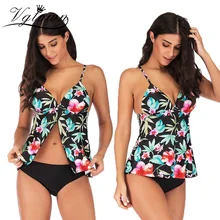 VGTOWN купальная одежда новая сексуальная купальная одежда для женщин плюс размер 5XL танкини наборы купальный цветочный принт пляжная одежда купальный два