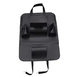 Автомобиль хранения сумки сиденье автомобиля полиуретан кожаный держатель мульти-карман черный