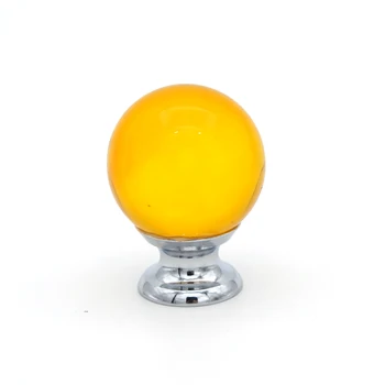 

Yellow Metal Crystal Door Handles Glass Ball Pulls Knobs Wardrobe Kitchen Cabinet Cupboard Drawer Furniture Knob