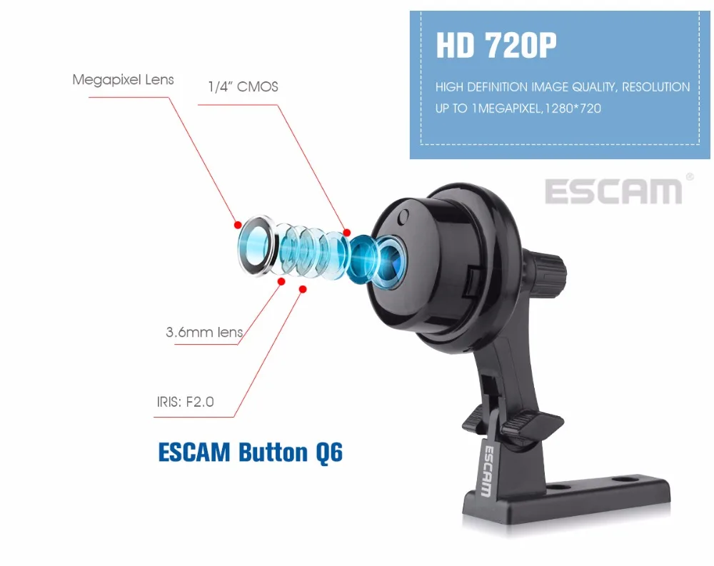 ESCAM 720 P беспроводной wifi детский монитор ИК ночного видения двухсторонний Интерком