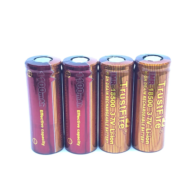 

12pcs/lot Trustfire IMR 18500 3.7V 1100mAh Li-ion High Drain Rechargeable Battery High Magnification 10A Lithium Batteries