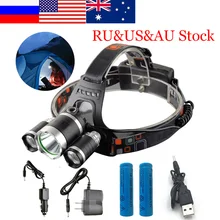 

EZK20 LED Headlight Flashlight Forehead HeadLamp Light LED Hunting Camping Fishing Mining Torch Light 18650 Rechargeable Battery