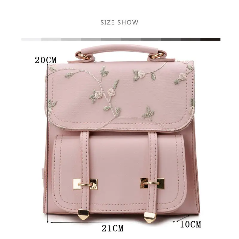 Милый рюкзак с цветочной вышивкой для девочек, Модный женский рюкзак, женские сумки через плечо, школьный рюкзак в консервативном стиле для подростков