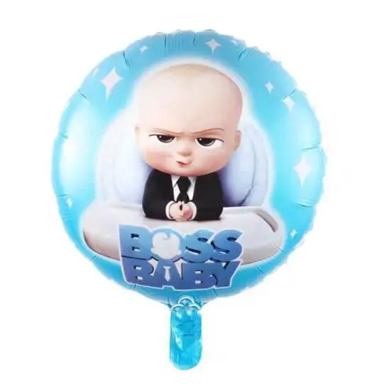 

10pcs 18inch Round Baby boss Birthday Party Theme Foil Helium Balloons Kids Birthday Party Decor Supplies Blue Air Globos Ball