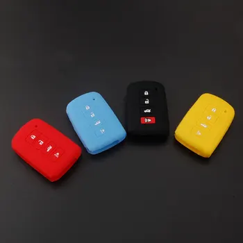

BBQ@FUKA Car Silicone key Case Cover Auto remote key shell styling Protector Fit For Toyota Camry Corolla RAV4 4 Button