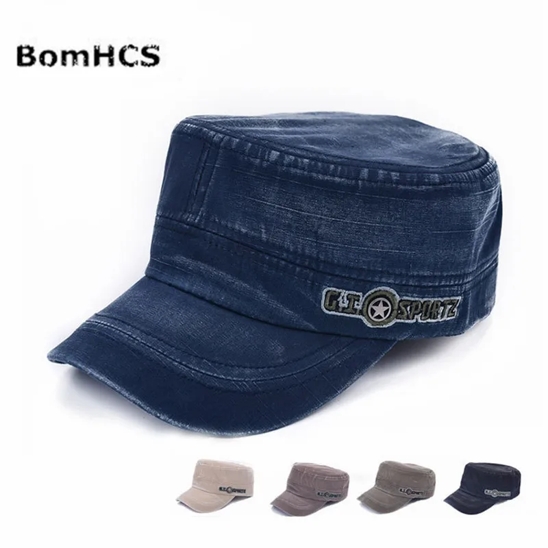 

BomHCS Cotton Embroidery Letters Adjustable Baseball Cap Flat Hat Breathable Mature Man Service Cap AM1731MZ11