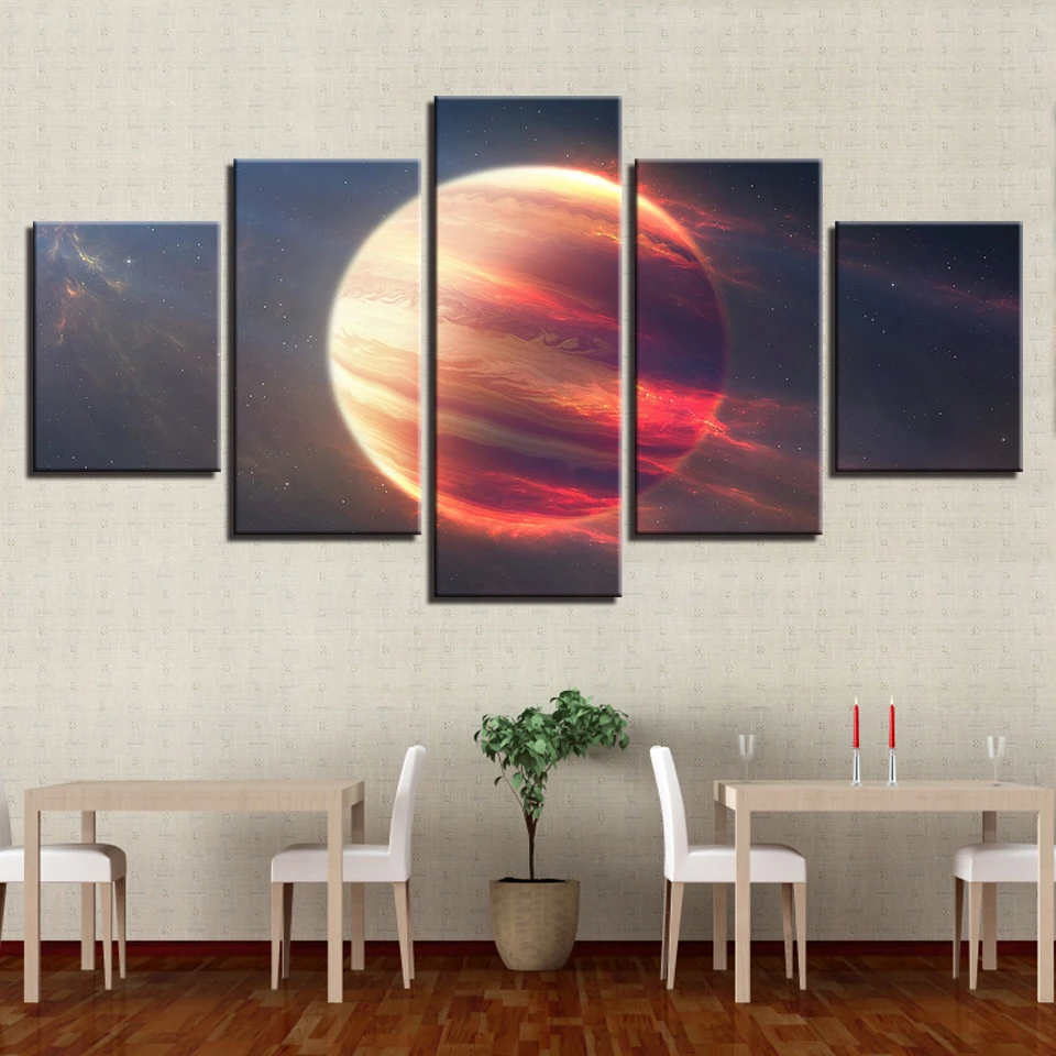 Canvas-Prints-Posters-Living-Room-Wall-Art-Abstract-Pictures-5-Pieces-Universe-Space-Mars-Planet-Paintings