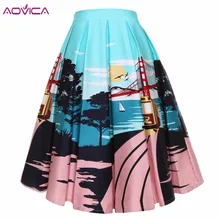 Aovica черная юбка Женская высокая талия плюс размер цветочный принт женские клетчатые юбки Скейтер 50 s качели женские винтажные юбки