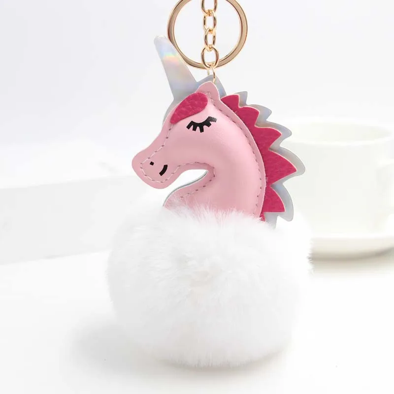 in pom pom fur faux bulk Fur Pom Unicorn Rabbit Keychain Ball Faux Cute Fur Fluffy