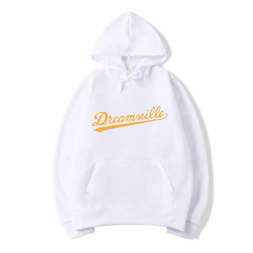 Новинка; худи Для мужчин хип-хоп DREAMVILLE Коул Логотип с капюшоном Swag письмо флисовые J худи с принтом Cole зимние толстовки с капюшоном Для мужчин пуловер - Цвет: white