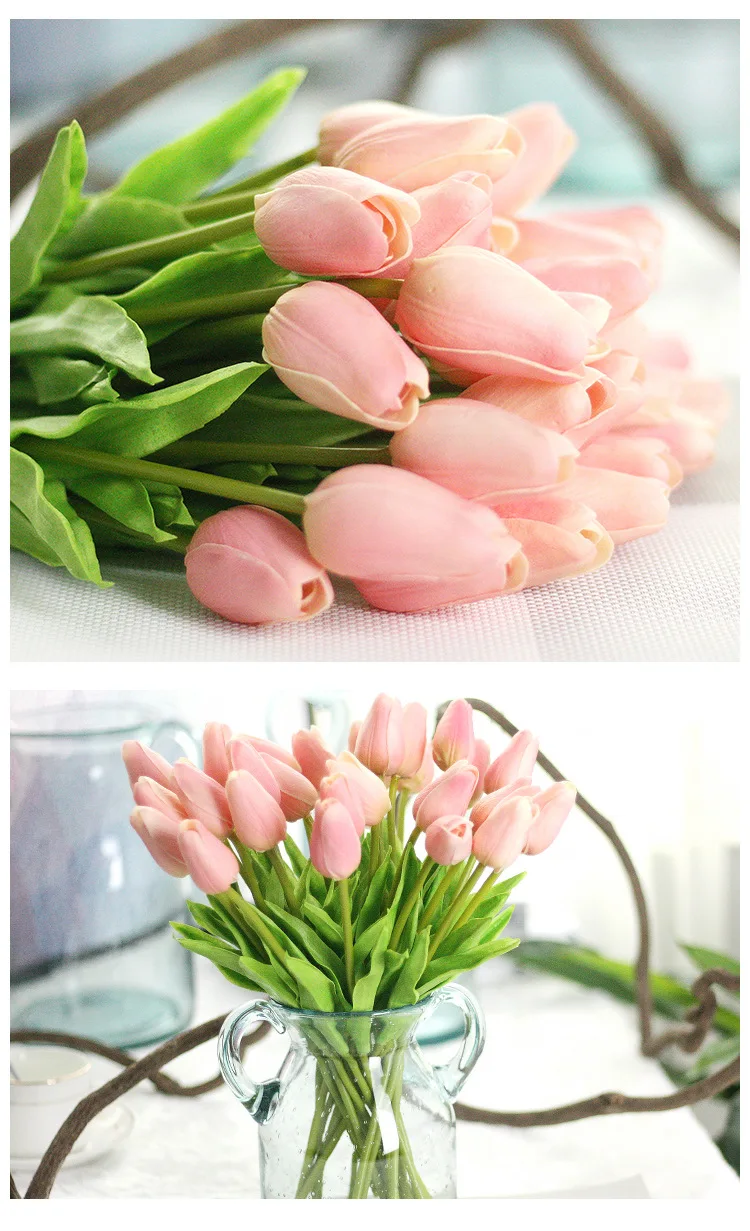 10 шт./партия ПУ-тюльпаны, искусственные цветы, настоящие на ощупь, искусственные, для декора, мини тюльпаны для дома, свадебные украшения, шелковые цветы