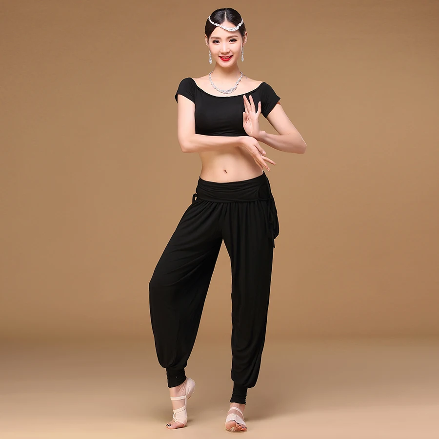 

Belly Dance Clothes Modal Outfit Girls yoga Women Dance wear Trousers Practice Costume 2 pcs/Set Top and Pants