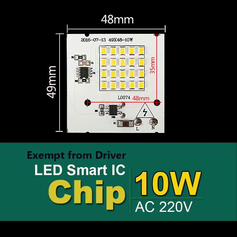 Светодиодный чип бусины 220V Светодиодный светильник мощностью 10 Вт, 20 Вт, 30 Вт, 50 Вт 90 Вт светодиодный бусины умная ИС(интеграционная схема для напольный светильник Холодный белый/теплый белый - Испускаемый цвет: 10W