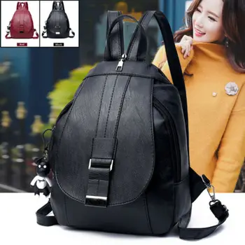 

New Women Girl Backpack Travel PU Leather Rucksack Shoulder School Bag