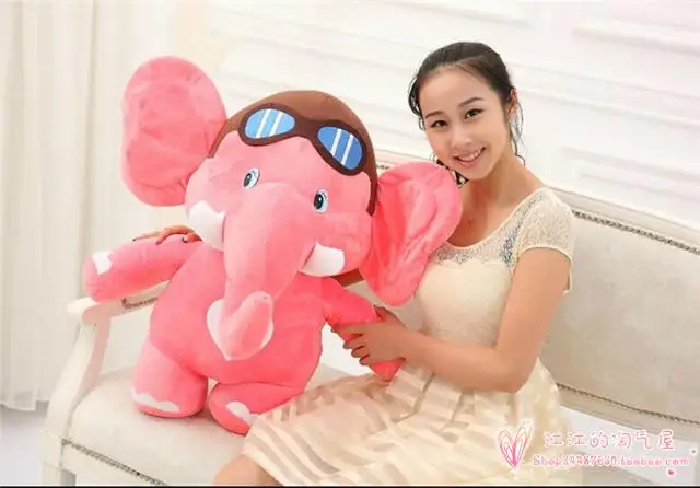 large pink elephant stuffed animal