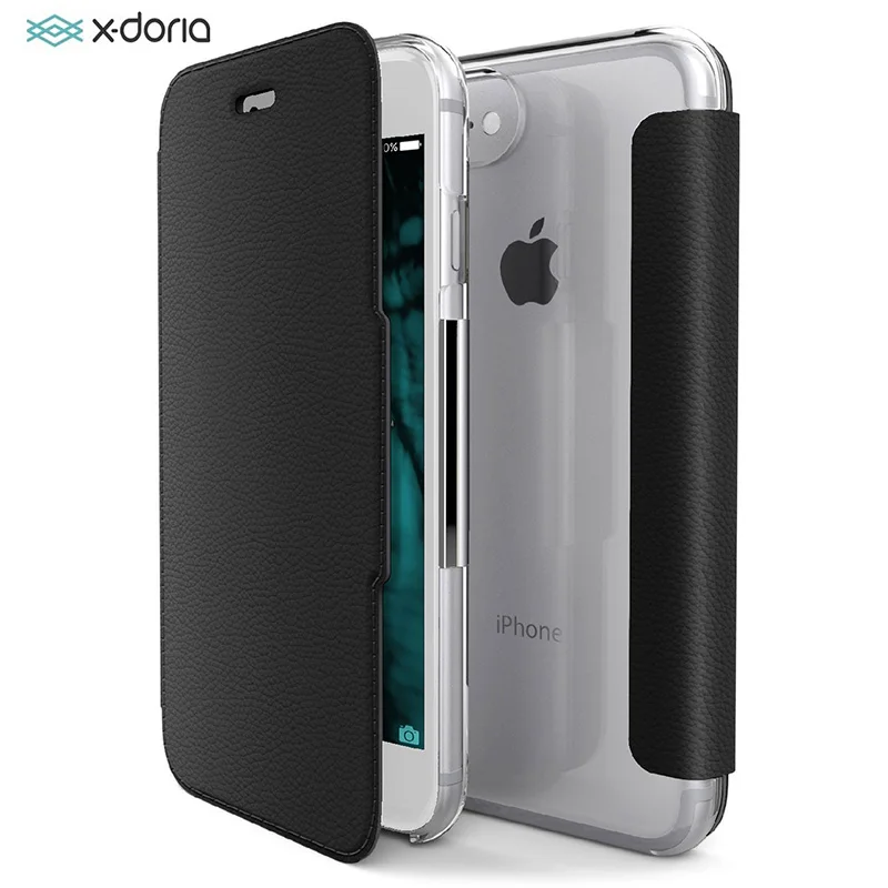 Чехол книжка с бумажником X Doria для защиты iPhone 7 8 Plus роскошный чехол из