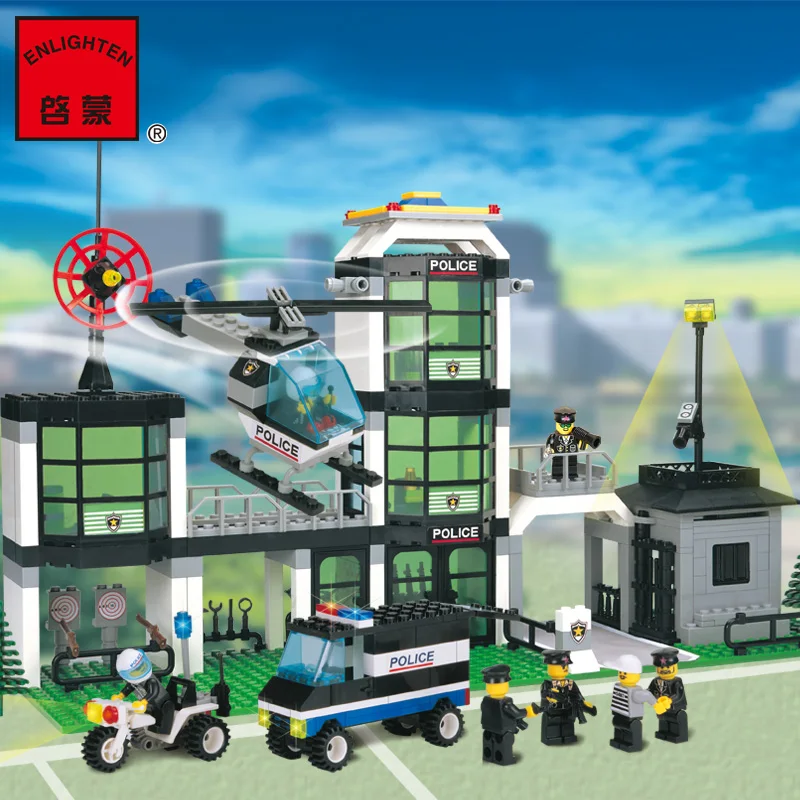 Модель строительных комплектов совместима с legoed city Hotel De Police 3D конструкторами