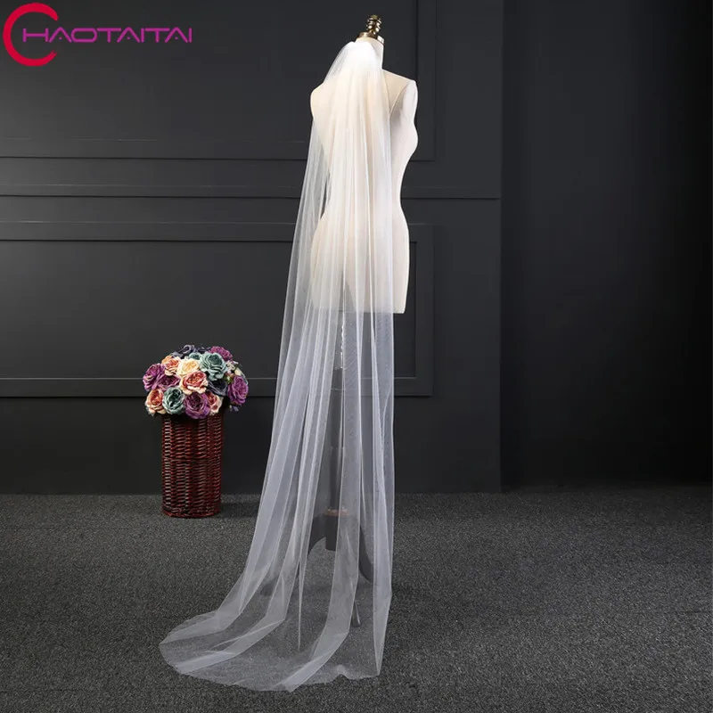 

Bridal Veils 2017 New with Comb 2 Meter 1 Layers Elegant Soft Tulle White Ivory Wedding Accessories Vail Wedding Veil