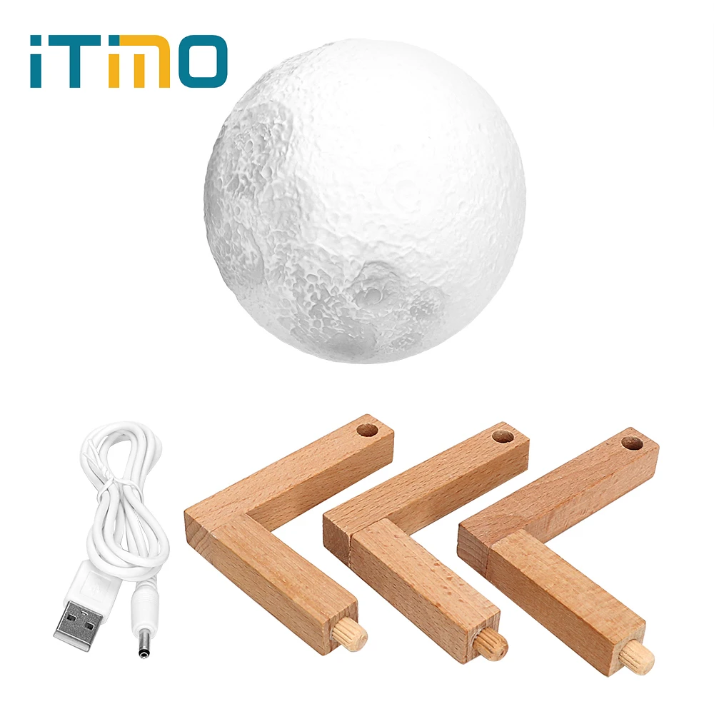 

ITimo 3D Moon Night Light Birthday Valentines Gift Moonlight Indoor Lighting USB Rechargeable Magical Table Desk Lamp