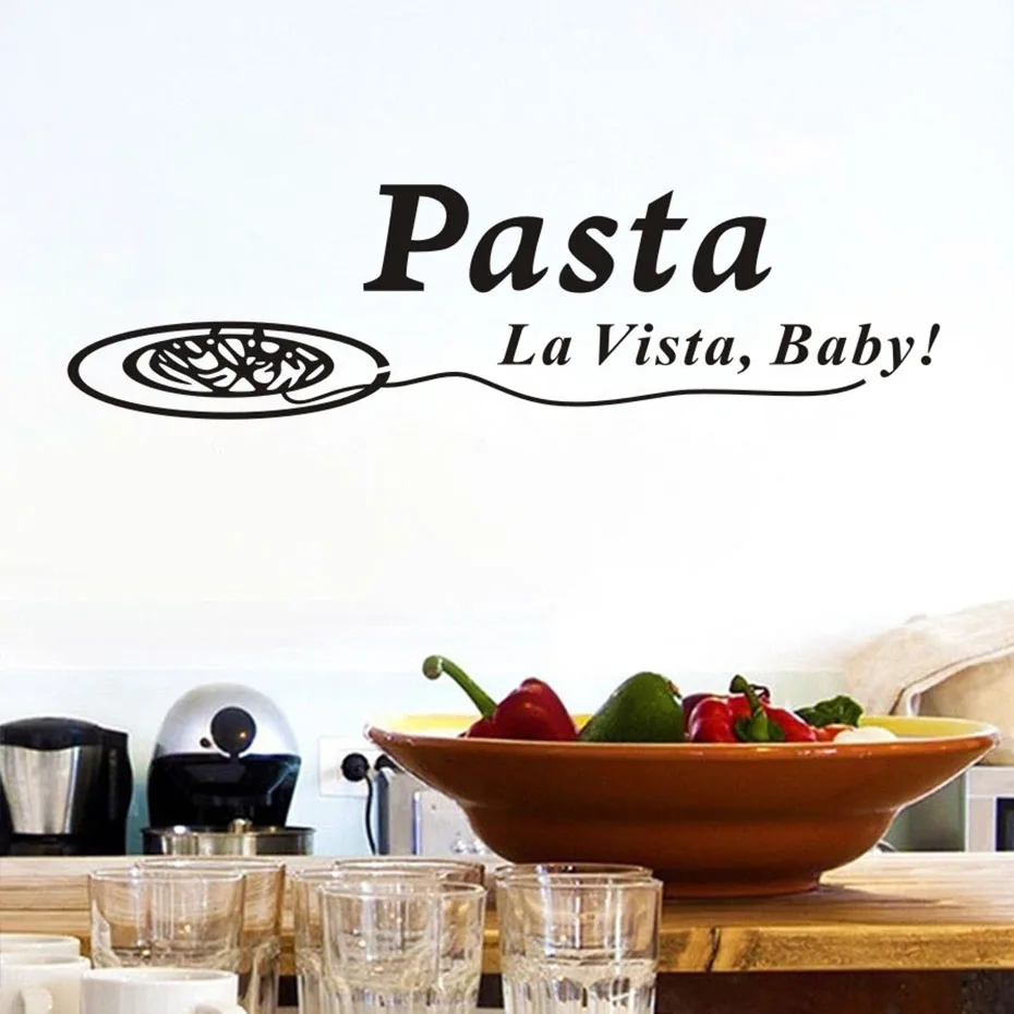 Zitate Pasta La Vista Baby Wandaufkleber Aufkleber Lustig Esszimmer