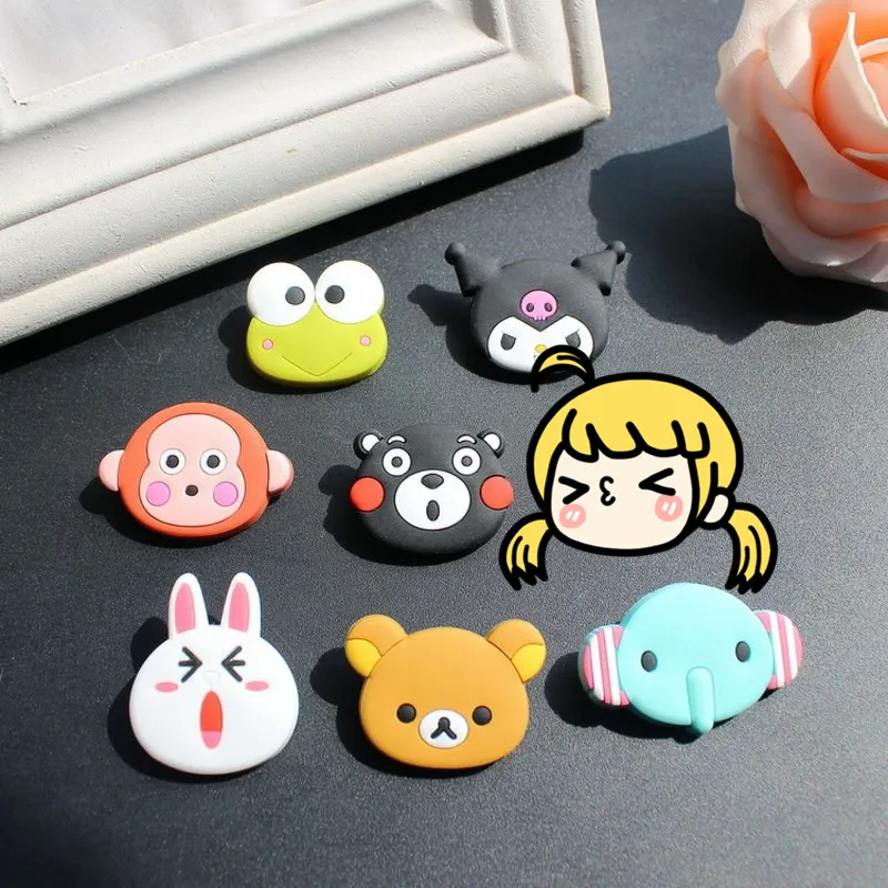 

Mix 8pcs Cartoon Monkey frog bear rabbit animal silicone Accessories Flat back PVC DIY Gadgets Bracelets Shoe charms craft