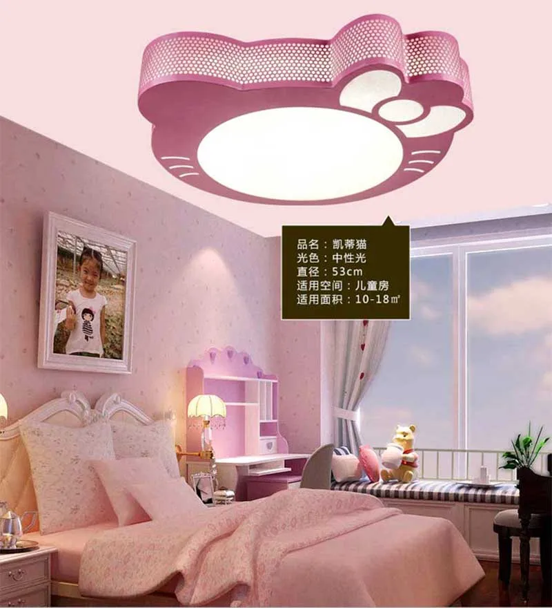 

Hot sales Modern hello kitty led ceiling lights for livingroom Bedroom 24W dimmable surface mounted indoor Lamps Fast Shipping