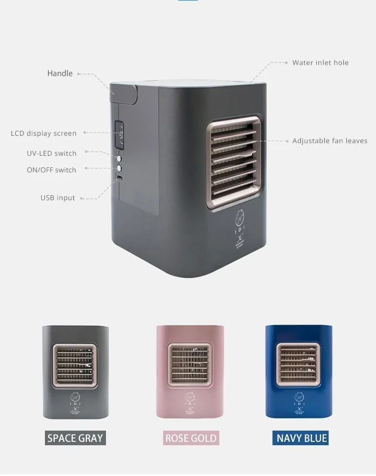 Мини-фотокатализатор охладитель воздуха Idi Портативный Usb Электрический вентилятор с водяным охлаждением воздушный вентилятор для спальни комната мобильный маленький Кондиционер