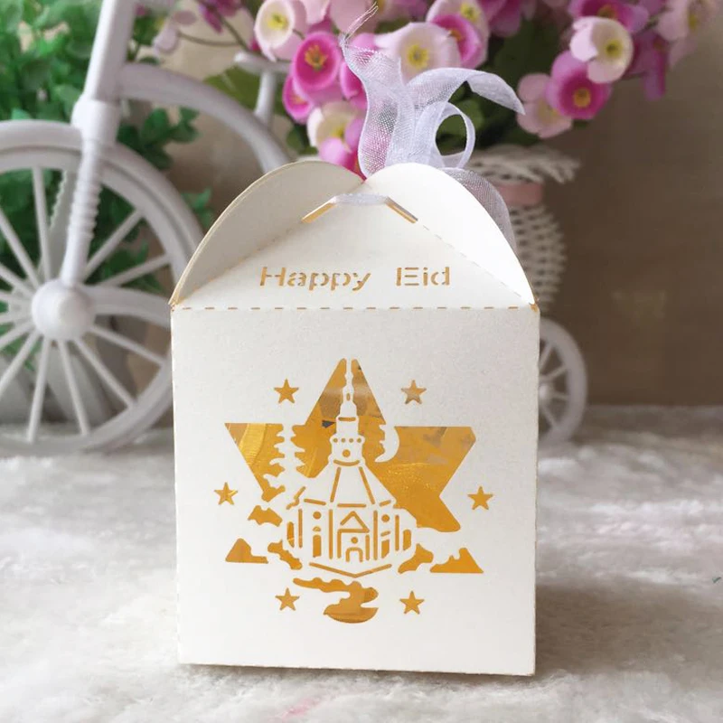50pcs wholesale paper Craft supplies Paper Wedding Candy Box eid