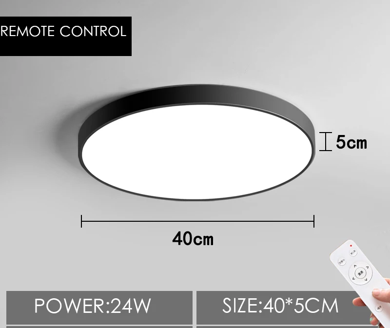 Светодиодный потолочный светильник современная лампа для гостиной светильник для спальни кухни поверхностное крепление скрытая панель Пульт дистанционного управления - Цвет корпуса: remote control