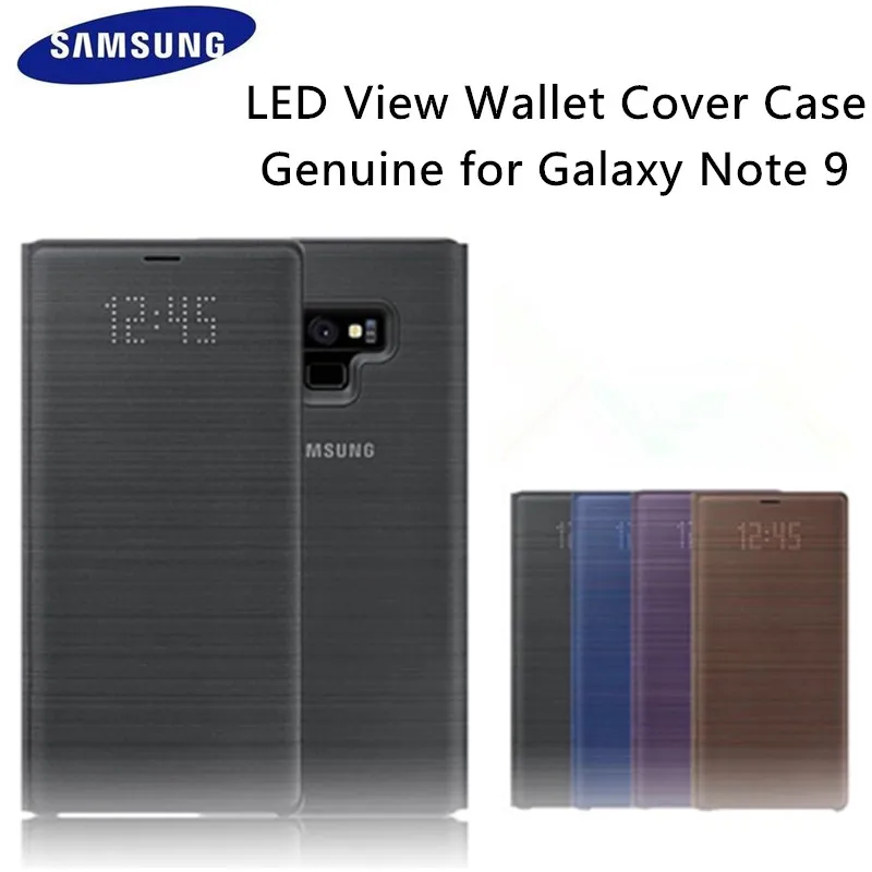 

100% Original Genuine Samsung Galaxy Note 9 SM-N960 LED View Wallet Cover Flip Case EF-NN960 Brown Black Purple Blue Card Case