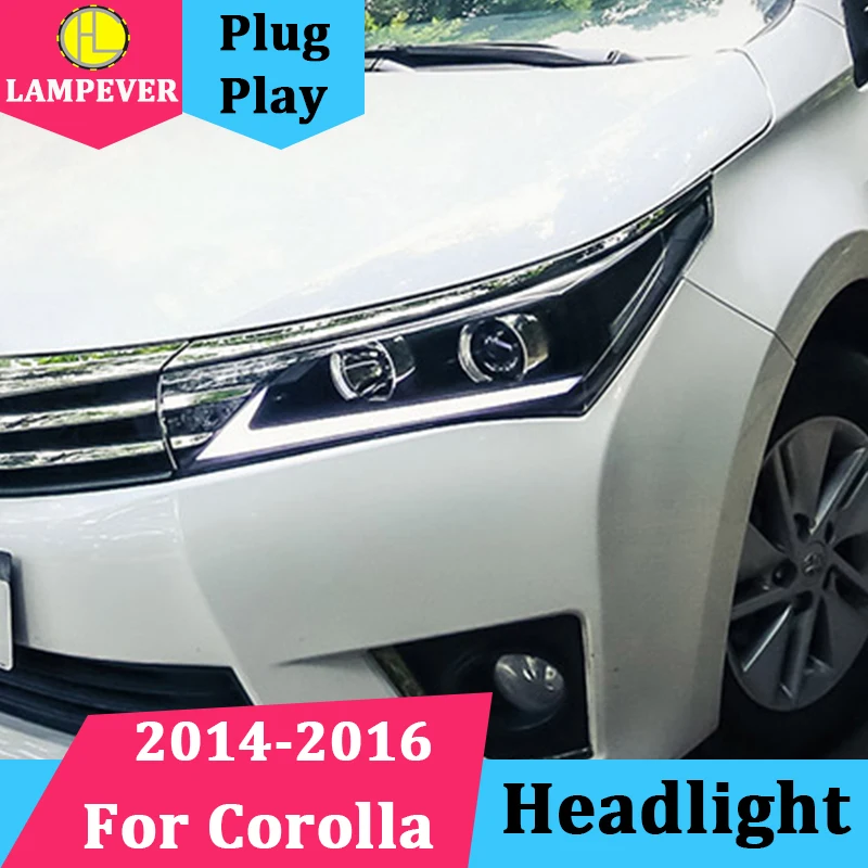 Автомобильная фара для Toyota Corolla головной светильник s 2014-2016 светодиодный DRL