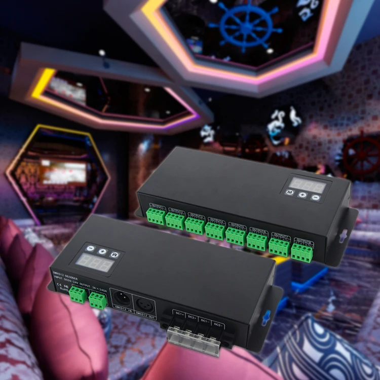 Лампа для подсветки 3А * 24CH DMX512 12 В постоянного тока/1990 Вт|Контролеры RGB| |