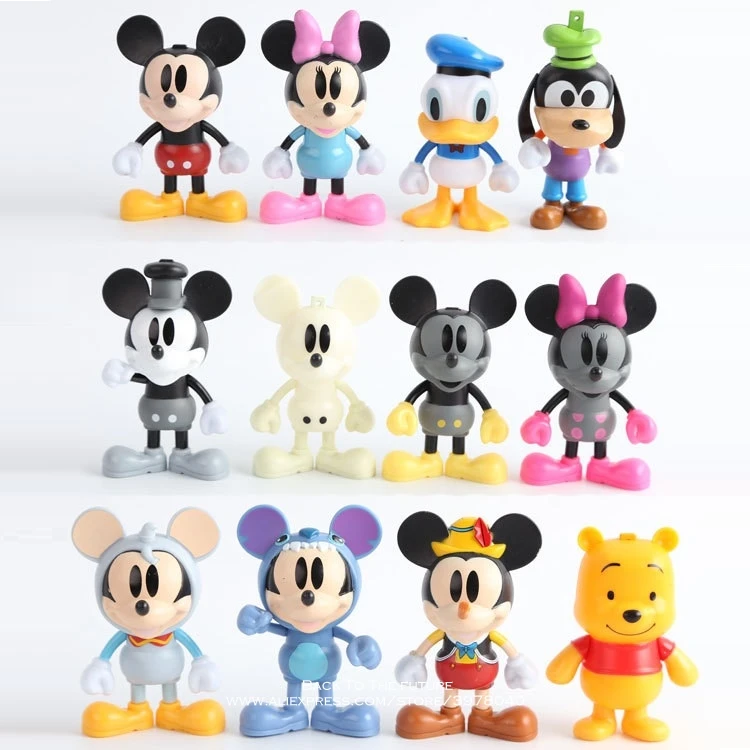 

Disney Mickey Mouse Minnie 12pcs/set 9cm Action Figure Posture Anime Decoration Collection Figurine Toy model for children gift