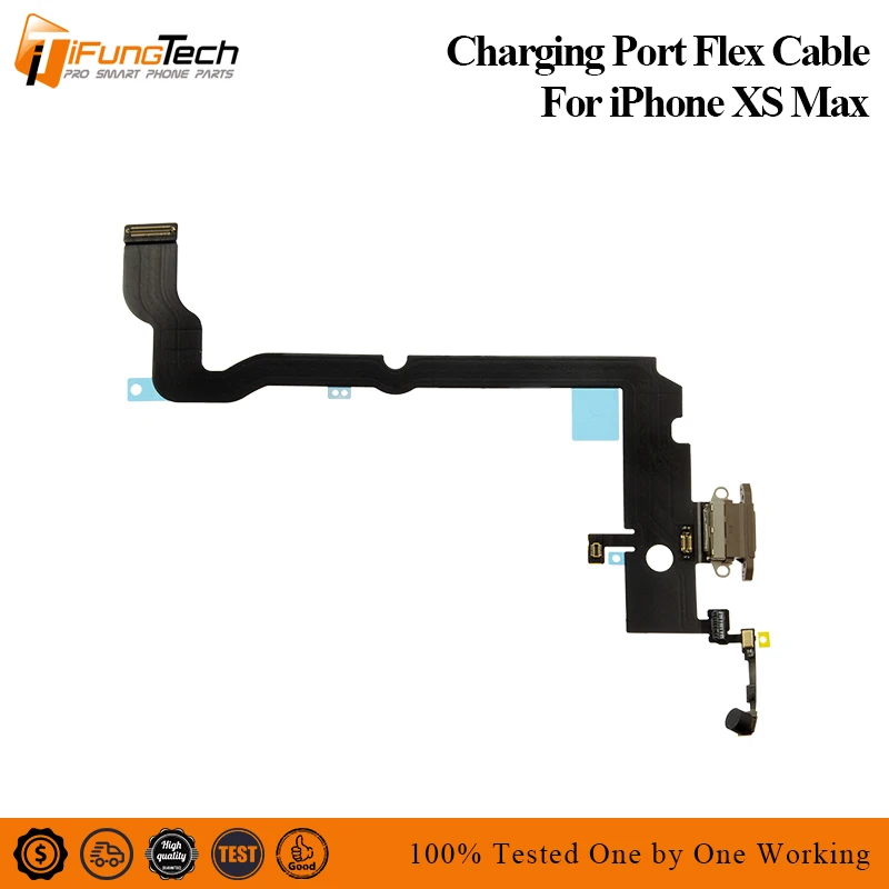 For iPhone xs max Charger Charging USB Port Dock Connector Flex Cable With Microphone And Headphone Audio Jack Ribbon