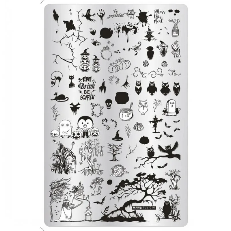 

1Pc Halloween Designs Nail Stamping Plates Fashion Polish Nail Art Templates Stencils Salon Manicure Decorations Beauty Tools 10