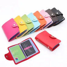 Fashion Credit Card Holder Men Women Travel Cards Wallet PU Leather Buckle Business ID Card Holders Popular