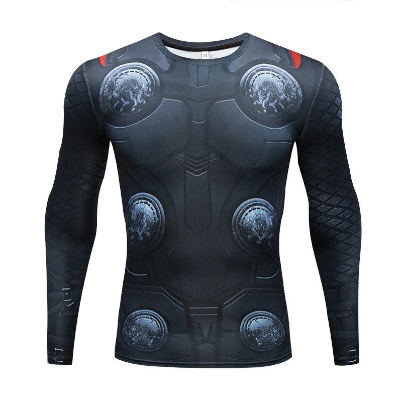 

THOR 3D Printed T shirts Men Avengers 3 Compression Shirt 2019 Cosplay Costume Long Sleeve Tops Male Fitness Clothing