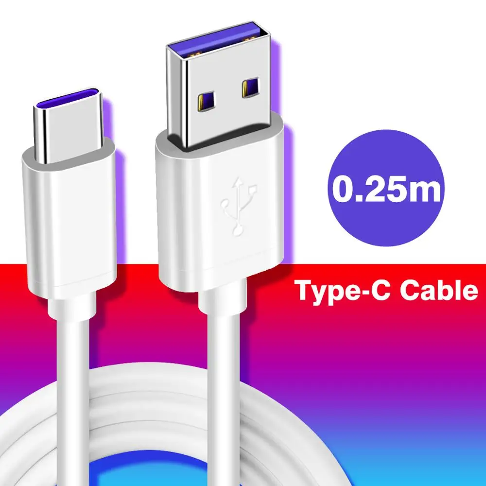 FONKEN USB Type C Cable 5A Quick Charger Type-C Phone Cable USB C SCP FCP QC4.0 QC3.0 Fast Charging Universal Android Data Cord - Цвет: 25cm 5A Type C Cable