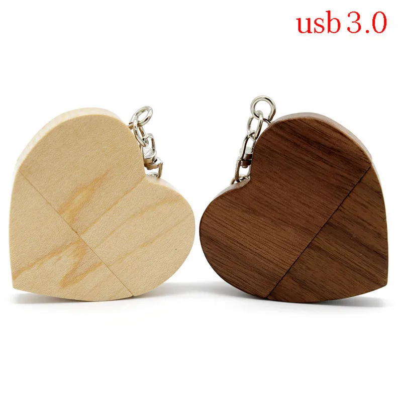 Usb флеш-накопитель usb3.0 с деревянным сердцем карта памяти 8 ГБ 16 32 гравировка