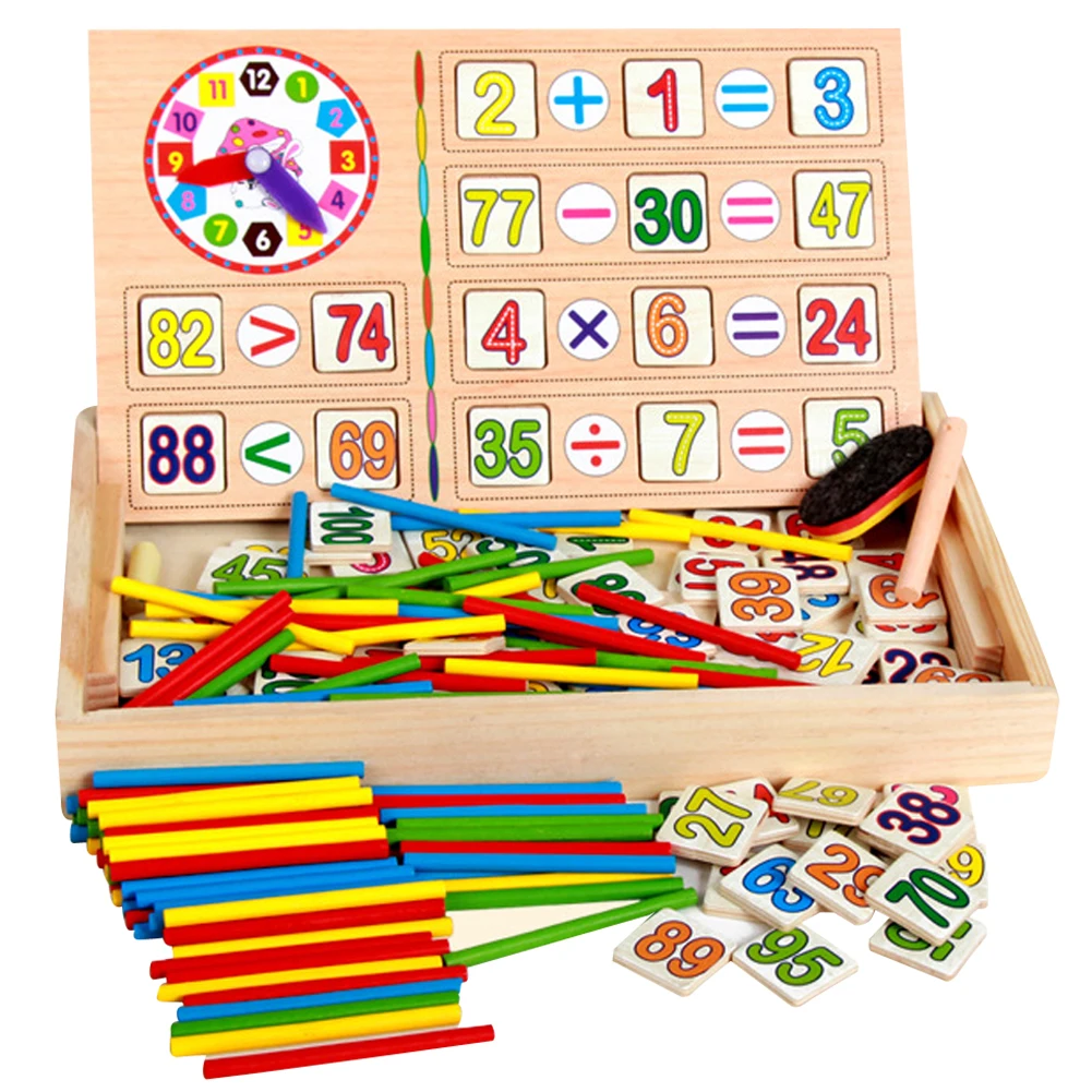 

Wooden Montessori Baby Math Toys Arithmetic Counting Toy for Children Learning Educational Wooden Toys Puzzle Toys Gifts Set