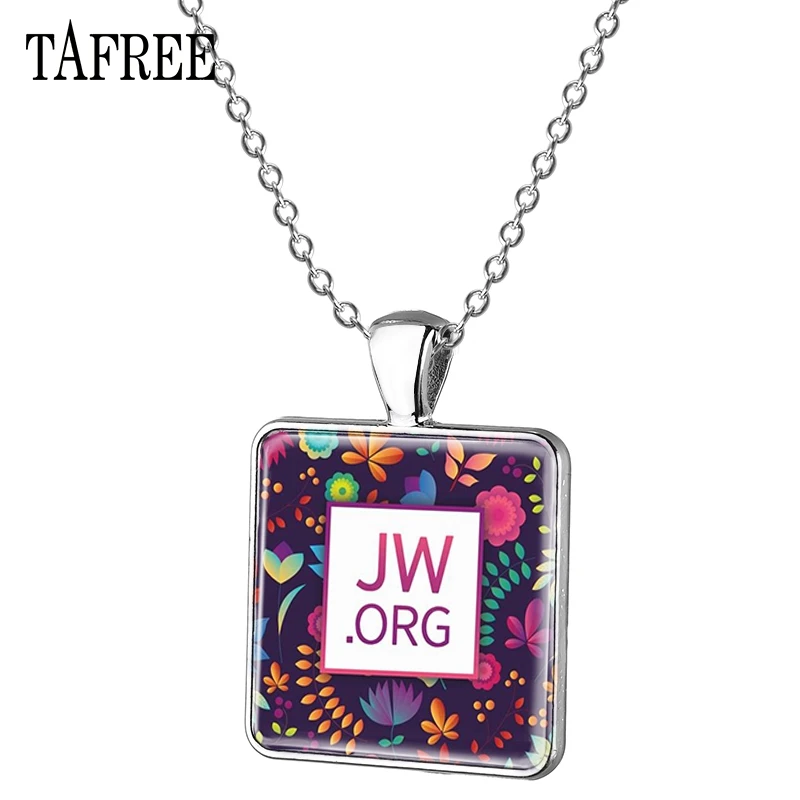 

TAFREE JW .ORG Pendant Necklace Long Chain Square Shape Pendants Necklace Handmade Party Gift Men Women Jewelry Accessories QF77